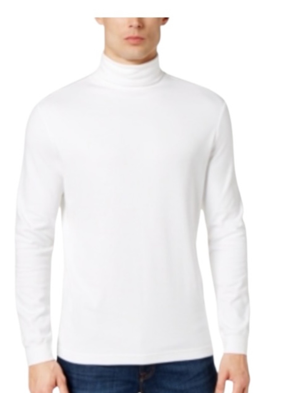 Club Room Mens Solid Turtleneck Shirt Bright White - NWT
